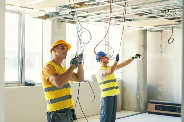 Commercial Building Rewiring Service Being Performed by an Electrician in Philadelphia, PA