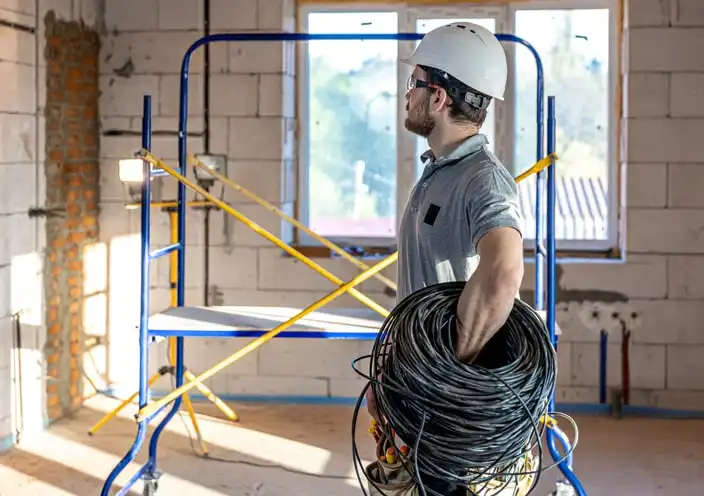 Detailed View of Commercial Electrical Wiring in a Building in Philadelphia, PA